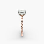 Load image into Gallery viewer, Emerald Lab-Grown Diamond Rope Cable Band Ring | IGI Certified | 10K/14K/18K Gold
