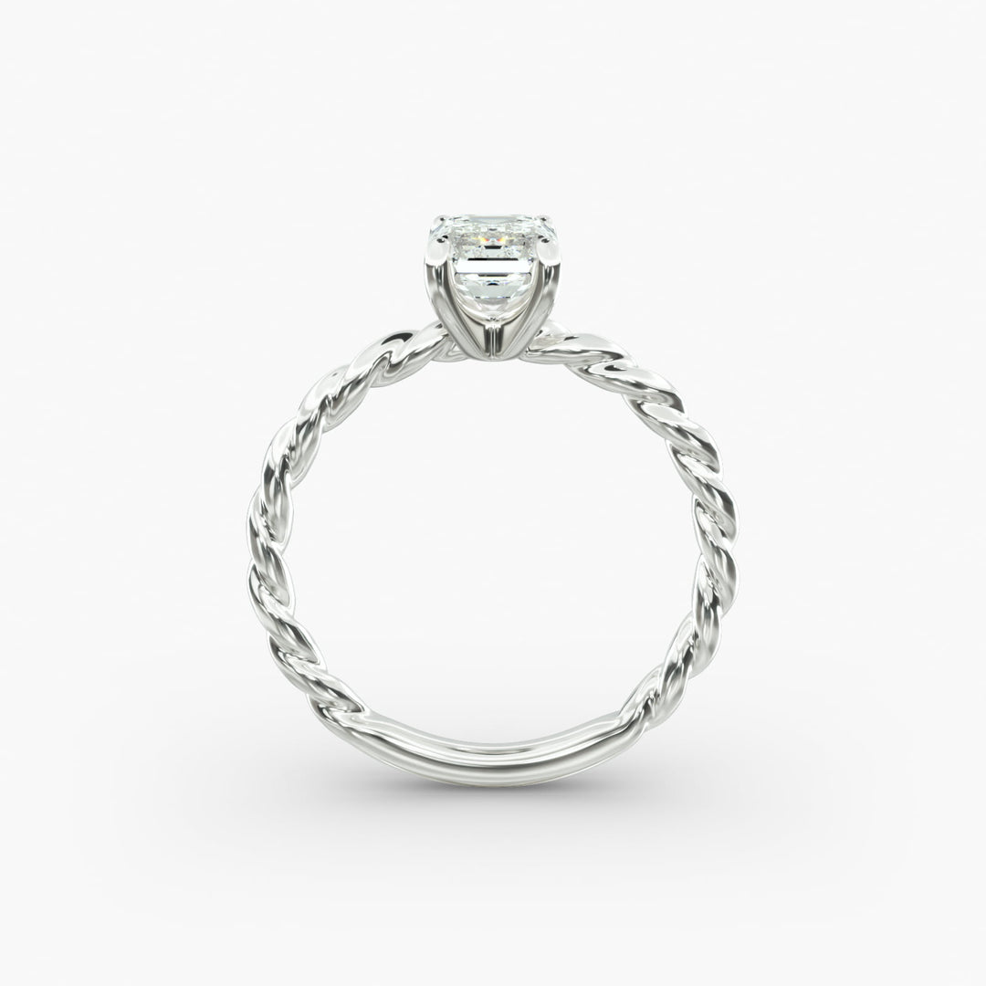 Emerald Lab-Grown Diamond Rope Cable Band Ring | IGI Certified | 10K/14K/18K Gold
