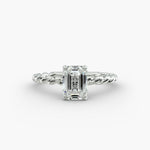 Load image into Gallery viewer, Emerald Lab-Grown Diamond Rope Cable Band Ring | IGI Certified | 10K/14K/18K Gold
