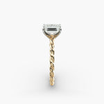 Load image into Gallery viewer, Emerald Lab-Grown Diamond Rope Cable Band Ring | IGI Certified | 10K/14K/18K Gold

