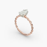 Load image into Gallery viewer, Marquise Lab-Grown Diamond Rope Band Engagement Ring | Solitaire Design | IGI Certified | 10K/14K/18K Gold
