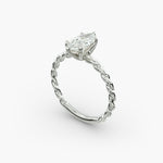 Load image into Gallery viewer, Marquise Lab-Grown Diamond Rope Band Engagement Ring | Solitaire Design | IGI Certified | 10K/14K/18K Gold
