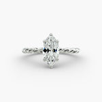 Load image into Gallery viewer, Marquise Lab-Grown Diamond Rope Band Engagement Ring | Solitaire Design | IGI Certified | 10K/14K/18K Gold
