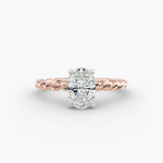 Load image into Gallery viewer, Oval Lab-Grown Diamond Rope Band Engagement Ring | Solitaire Design | IGI Certified | 10K/14K/18K Gold
