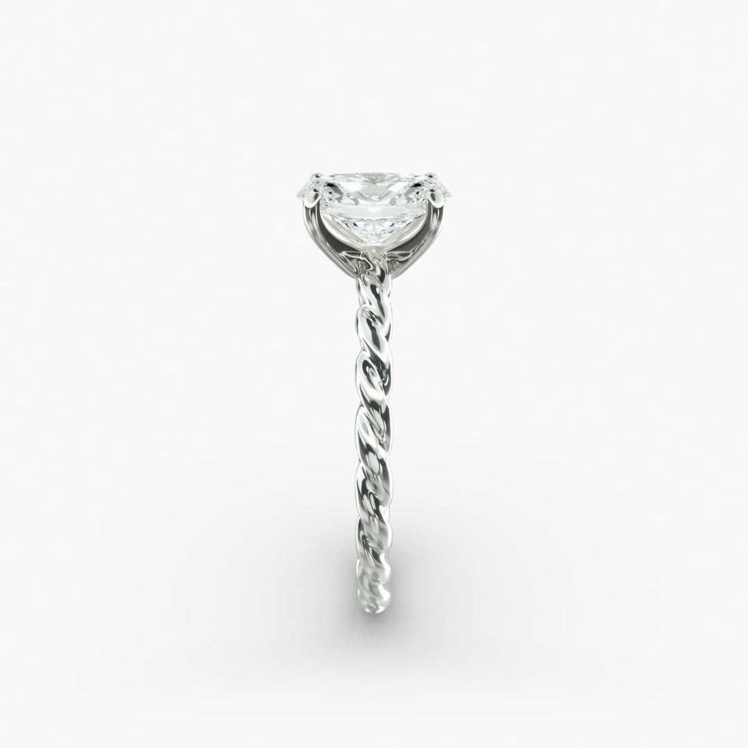 Oval Lab-Grown Diamond Rope Band Engagement Ring | Solitaire Design | IGI Certified | 10K/14K/18K Gold