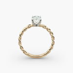 Load image into Gallery viewer, Oval Lab-Grown Diamond Rope Band Engagement Ring | Solitaire Design | IGI Certified | 10K/14K/18K Gold
