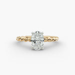 Load image into Gallery viewer, Oval Lab-Grown Diamond Rope Band Engagement Ring | Solitaire Design | IGI Certified | 10K/14K/18K Gold

