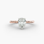 Load image into Gallery viewer, Pear Lab-Grown Diamond Rope-Style Engagement Ring | Unique Solitaire Design | IGI Certified | 10K/14K/18K Gold
