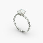 Load image into Gallery viewer, Pear Lab-Grown Diamond Rope-Style Engagement Ring | Unique Solitaire Design | IGI Certified | 10K/14K/18K Gold

