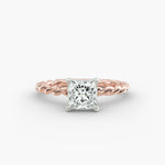 Load image into Gallery viewer, Princess Cut Rope Band Lab-Grown Diamond Ring | 0.50–5.00 Carat | IGI Certified | Yellow, White, Rose Gold
