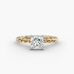 Load image into Gallery viewer, Princess Cut Rope Band Lab-Grown Diamond Ring | 0.50–5.00 Carat | IGI Certified | Yellow, White, Rose Gold
