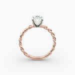 Load image into Gallery viewer, Round Brilliant Lab-Grown Diamond Rope-Style Engagement Ring | Textured Solitaire | IGI Certified | 10K/14K/18K Gold
