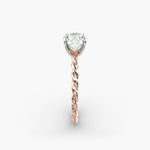 Load image into Gallery viewer, Round Brilliant Lab-Grown Diamond Rope-Style Engagement Ring | Textured Solitaire | IGI Certified | 10K/14K/18K Gold
