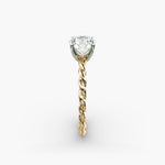 Load image into Gallery viewer, Round Brilliant Lab-Grown Diamond Rope-Style Engagement Ring | Textured Solitaire | IGI Certified | 10K/14K/18K Gold
