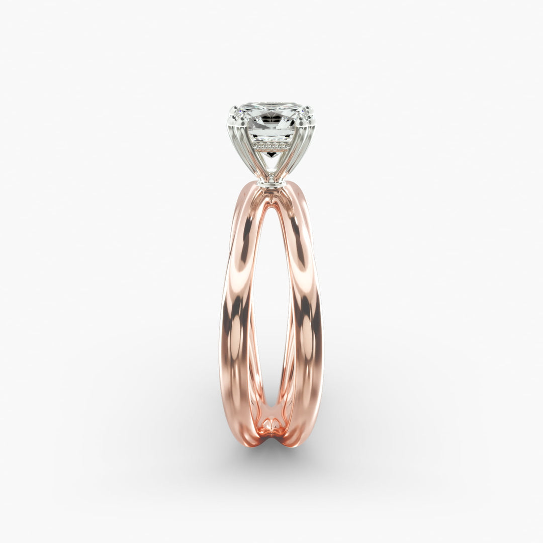Cushion Lab-Grown Diamond Double Band Ring – Modern Designer Style | IGI Certified | 10K/14K/18K Gold