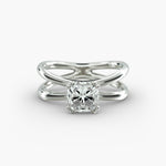 Load image into Gallery viewer, Cushion Lab-Grown Diamond Double Band Ring – Modern Designer Style | IGI Certified | 10K/14K/18K Gold
