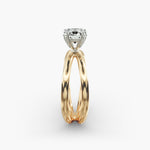 Load image into Gallery viewer, Cushion Lab-Grown Diamond Double Band Ring – Modern Designer Style | IGI Certified | 10K/14K/18K Gold
