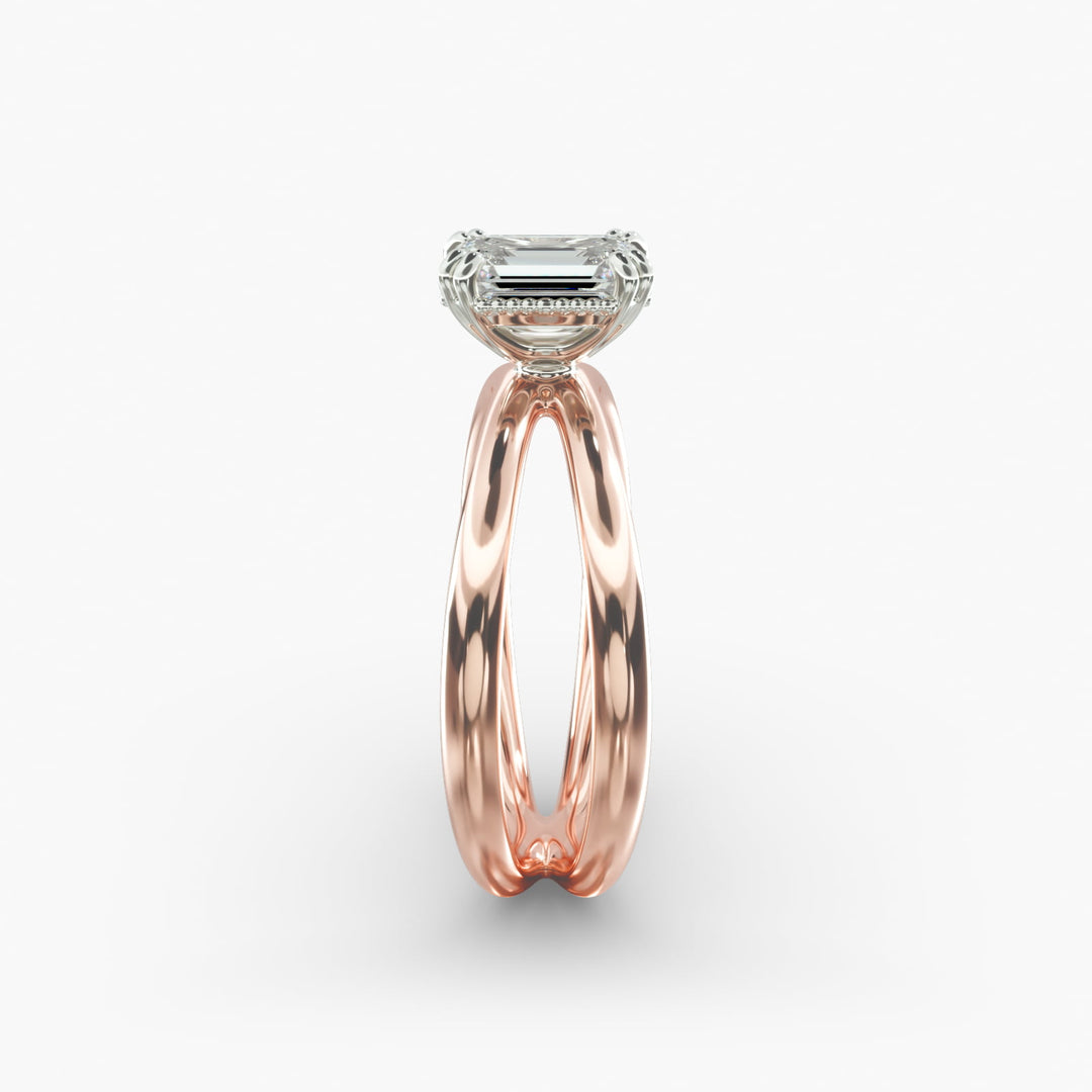 Emerald Lab-Grown Diamond Double Band Ring – Modern Designer Style | IGI Certified | 10K/14K/18K Gold