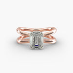 Load image into Gallery viewer, Emerald Lab-Grown Diamond Double Band Ring – Modern Designer Style | IGI Certified | 10K/14K/18K Gold

