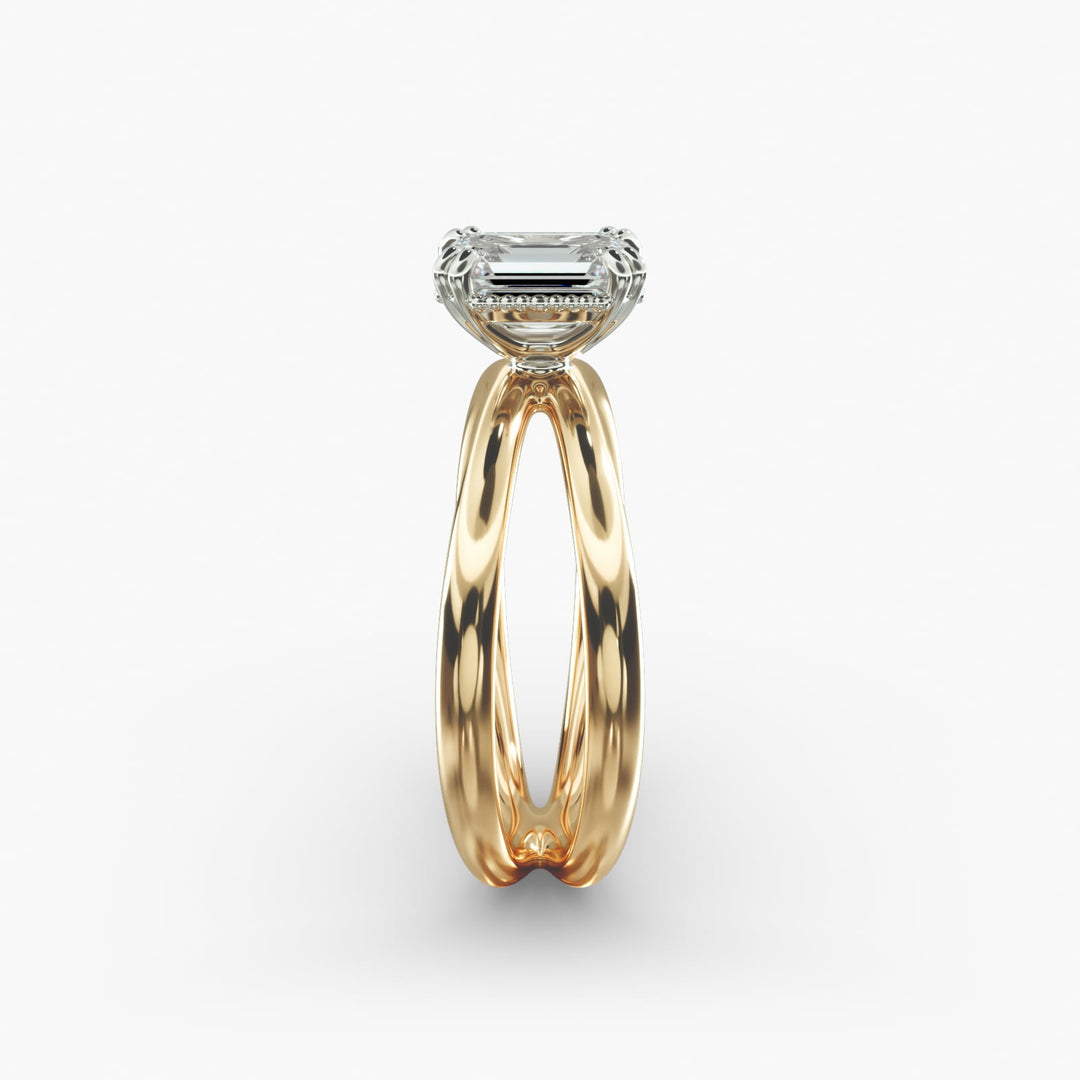 Emerald Lab-Grown Diamond Double Band Ring – Modern Designer Style | IGI Certified | 10K/14K/18K Gold