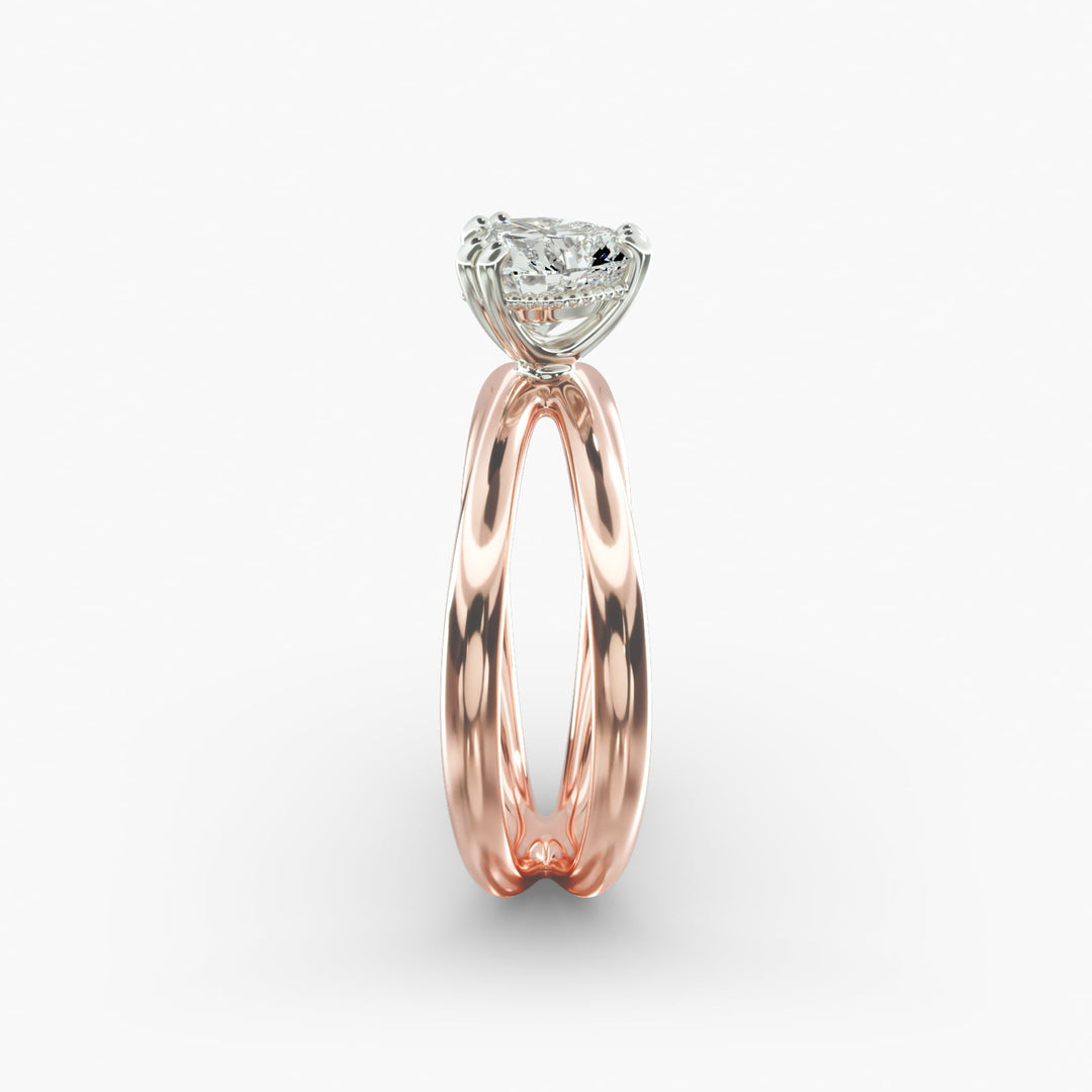 Heart Lab-Grown Diamond Double Band Ring – Modern Designer Style | IGI Certified | 10K/14K/18K Gold