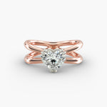 Load image into Gallery viewer, Heart Lab-Grown Diamond Double Band Ring – Modern Designer Style | IGI Certified | 10K/14K/18K Gold
