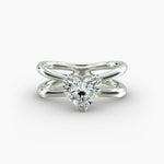 Load image into Gallery viewer, Heart Lab-Grown Diamond Double Band Ring – Modern Designer Style | IGI Certified | 10K/14K/18K Gold
