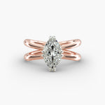 Load image into Gallery viewer, Marquise Lab-Grown Diamond Twisted Double Band Ring – Elegant Designer Style | IGI Certified | 10K/14K/18K Gold
