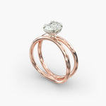 Load image into Gallery viewer, Oval Lab-Grown Diamond Twisted Double Band Ring – Contemporary Elegance | IGI Certified | 10K/14K/18K Gold

