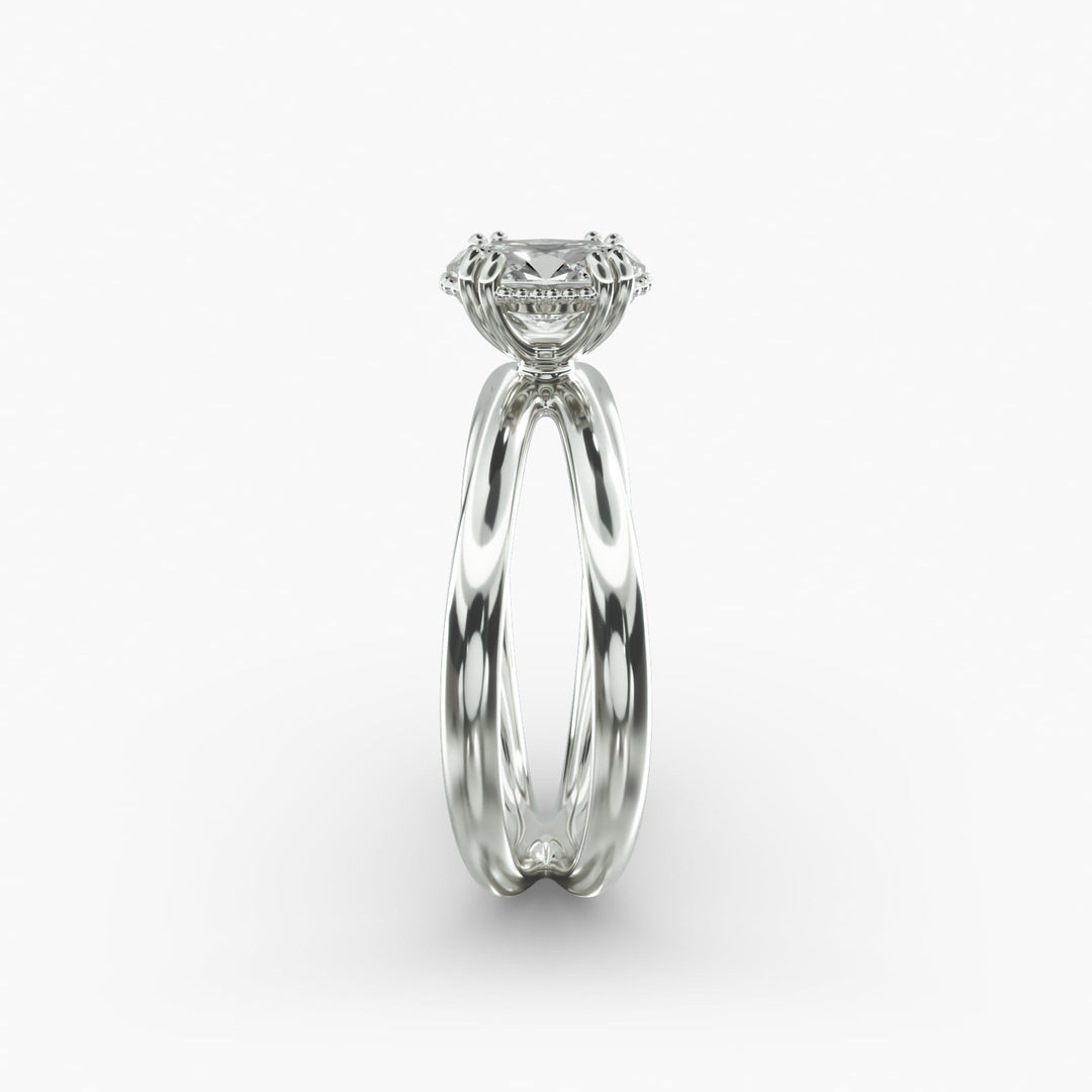 Oval Lab-Grown Diamond Twisted Double Band Ring – Contemporary Elegance | IGI Certified | 10K/14K/18K Gold