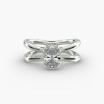 Load image into Gallery viewer, Oval Lab-Grown Diamond Twisted Double Band Ring – Contemporary Elegance | IGI Certified | 10K/14K/18K Gold
