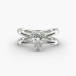 Load image into Gallery viewer, Pear Lab-Grown Diamond Double Band Ring – Chic Designer Look | IGI Certified | 10K/14K/18K Gold
