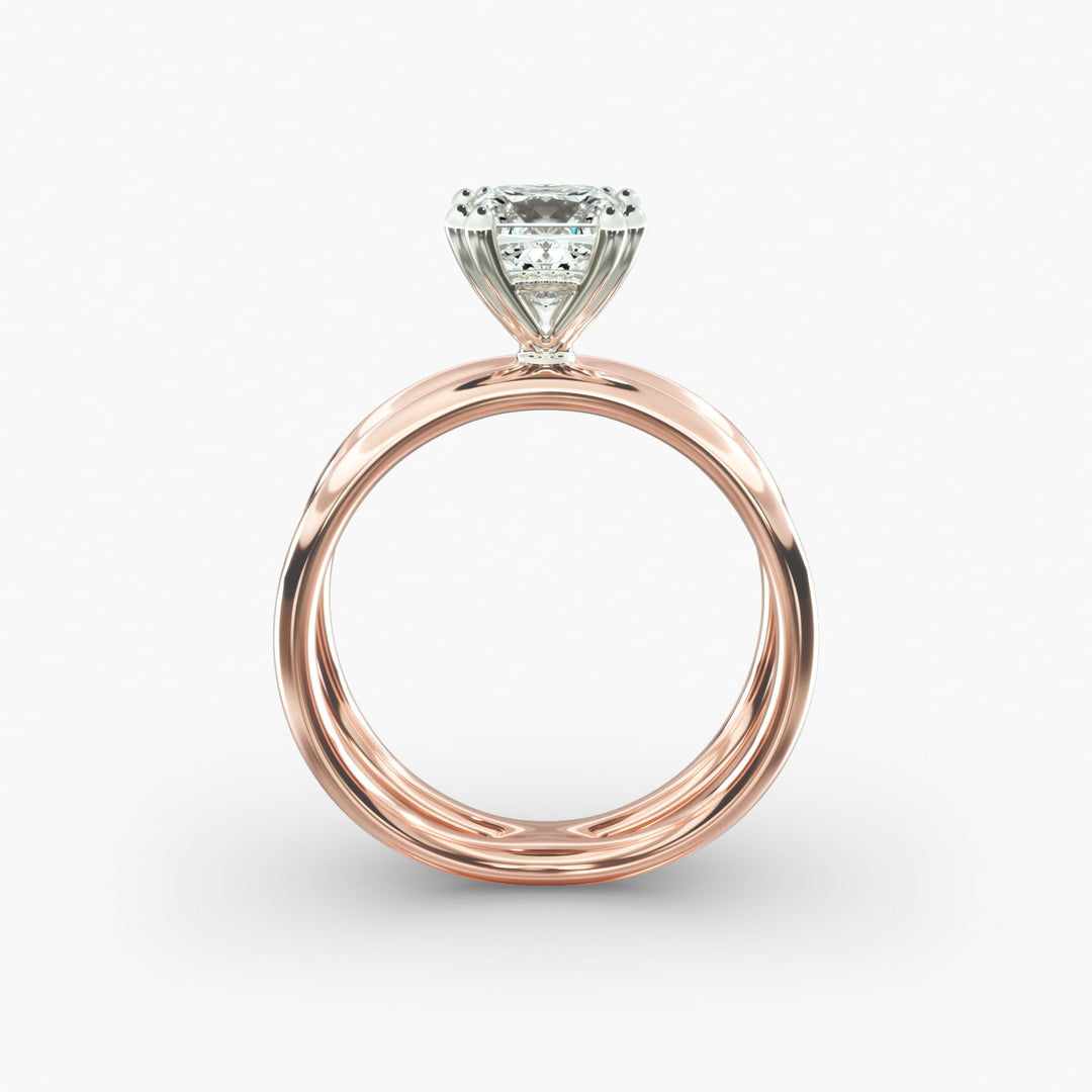 Princess Cut Solitaire Split Shank Lab-Grown Diamond Ring | 0.50–5.00 Carat | IGI Certified | Yellow, White, Rose Gold