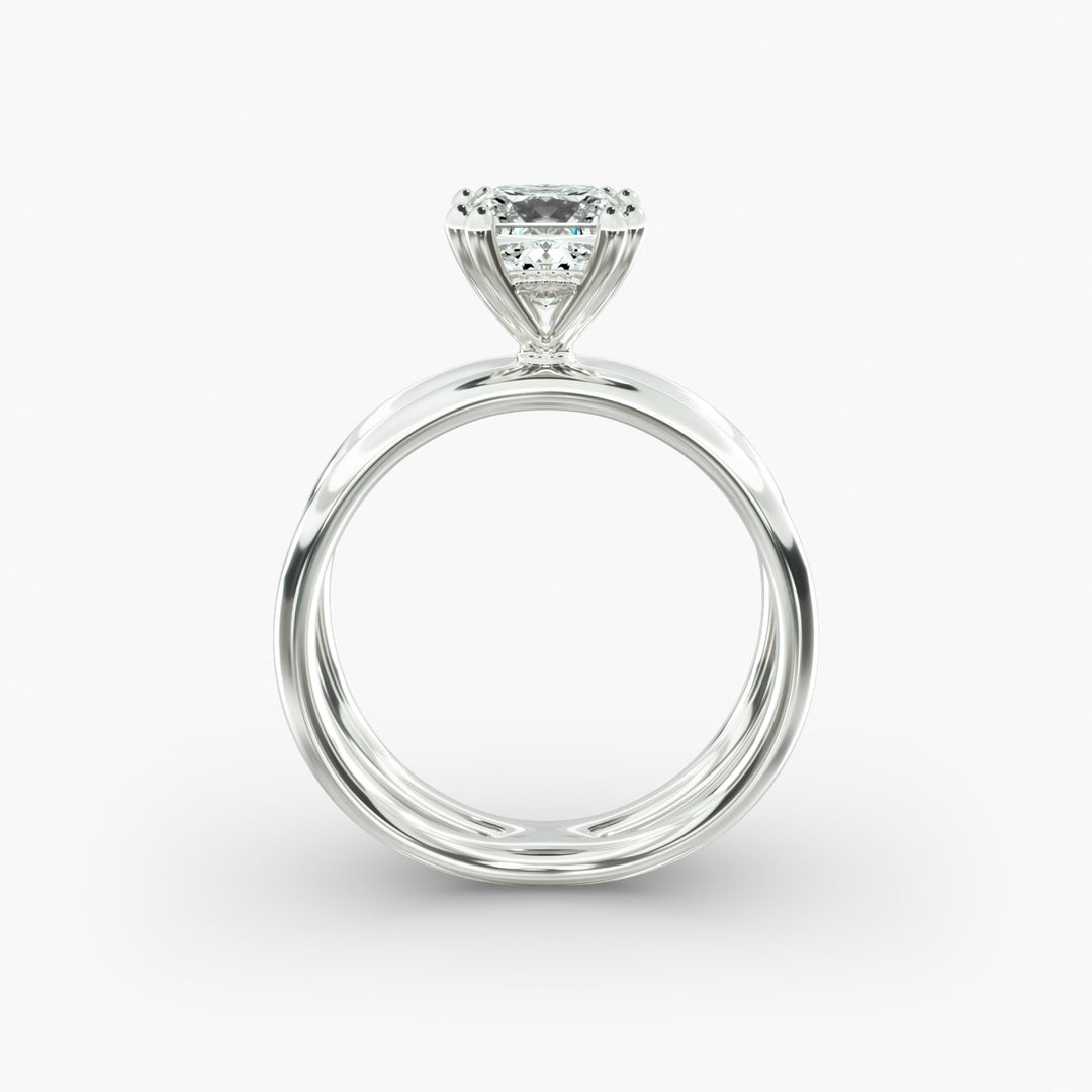 Princess Cut Solitaire Split Shank Lab-Grown Diamond Ring | 0.50–5.00 Carat | IGI Certified | Yellow, White, Rose Gold
