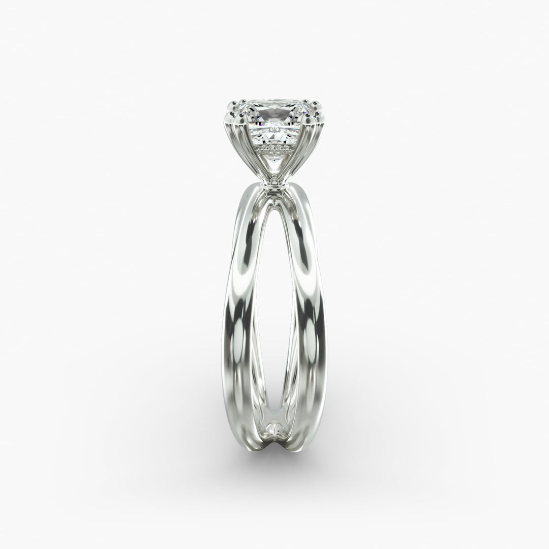 Princess Cut Solitaire Split Shank Lab-Grown Diamond Ring | 0.50–5.00 Carat | IGI Certified | Yellow, White, Rose Gold