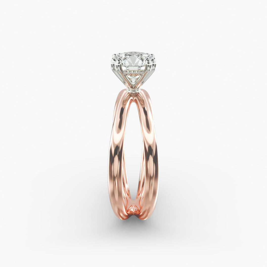 Round Brilliant Lab-Grown Diamond Dual Band Ring – Contemporary Designer Look | IGI Certified | 10K/14K/18K Gold