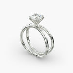 Load image into Gallery viewer, Round Brilliant Lab-Grown Diamond Dual Band Ring – Contemporary Designer Look | IGI Certified | 10K/14K/18K Gold
