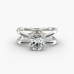 Load image into Gallery viewer, Round Brilliant Lab-Grown Diamond Dual Band Ring – Contemporary Designer Look | IGI Certified | 10K/14K/18K Gold
