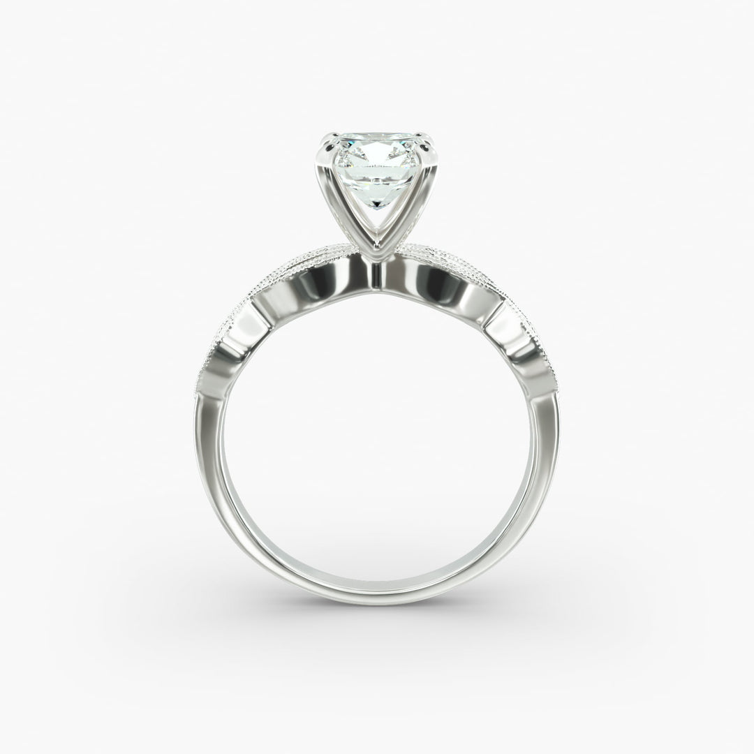 Cushion Lab-Grown Diamond — Milgrain Infinity Band | IGI Certified | 10K/14K/18K Gold