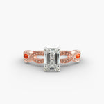 Load image into Gallery viewer, Emerald Cut Lab-Grown Diamond Infinity Twist Ring with Milgrain | IGI Certified | 10K/14K/18K Gold
