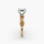 Load image into Gallery viewer, Emerald Cut Lab-Grown Diamond Infinity Twist Ring with Milgrain | IGI Certified | 10K/14K/18K Gold

