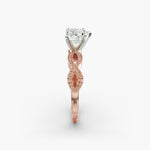 Load image into Gallery viewer, Heart Lab-Grown Diamond Ring – Twisted Milgrain Band | IGI Certified | 10K/14K/18K Gold

