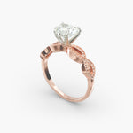 Load image into Gallery viewer, Heart Lab-Grown Diamond Ring – Twisted Milgrain Band | IGI Certified | 10K/14K/18K Gold
