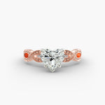 Load image into Gallery viewer, Heart Lab-Grown Diamond Ring – Twisted Milgrain Band | IGI Certified | 10K/14K/18K Gold
