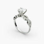 Load image into Gallery viewer, Heart Lab-Grown Diamond Ring – Twisted Milgrain Band | IGI Certified | 10K/14K/18K Gold
