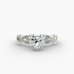 Load image into Gallery viewer, Heart Lab-Grown Diamond Ring – Twisted Milgrain Band | IGI Certified | 10K/14K/18K Gold
