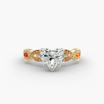Load image into Gallery viewer, Heart Lab-Grown Diamond Ring – Twisted Milgrain Band | IGI Certified | 10K/14K/18K Gold
