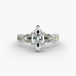 Load image into Gallery viewer, Marquise Lab-Grown Diamond Ring – Twisted Milgrain Band | IGI Certified | 10K/14K/18K Gold
