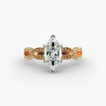 Load image into Gallery viewer, Marquise Lab-Grown Diamond Ring – Twisted Milgrain Band | IGI Certified | 10K/14K/18K Gold
