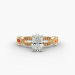 Load image into Gallery viewer, Oval Lab-Grown Diamond Ring – Twisted Milgrain Band | IGI Certified | 10K/14K/18K Gold
